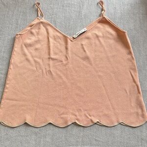 Zara Light Coral Scalloped Camisole